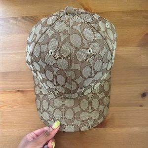 COACH Monogram strap back baseball cap.